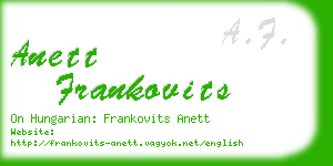 anett frankovits business card